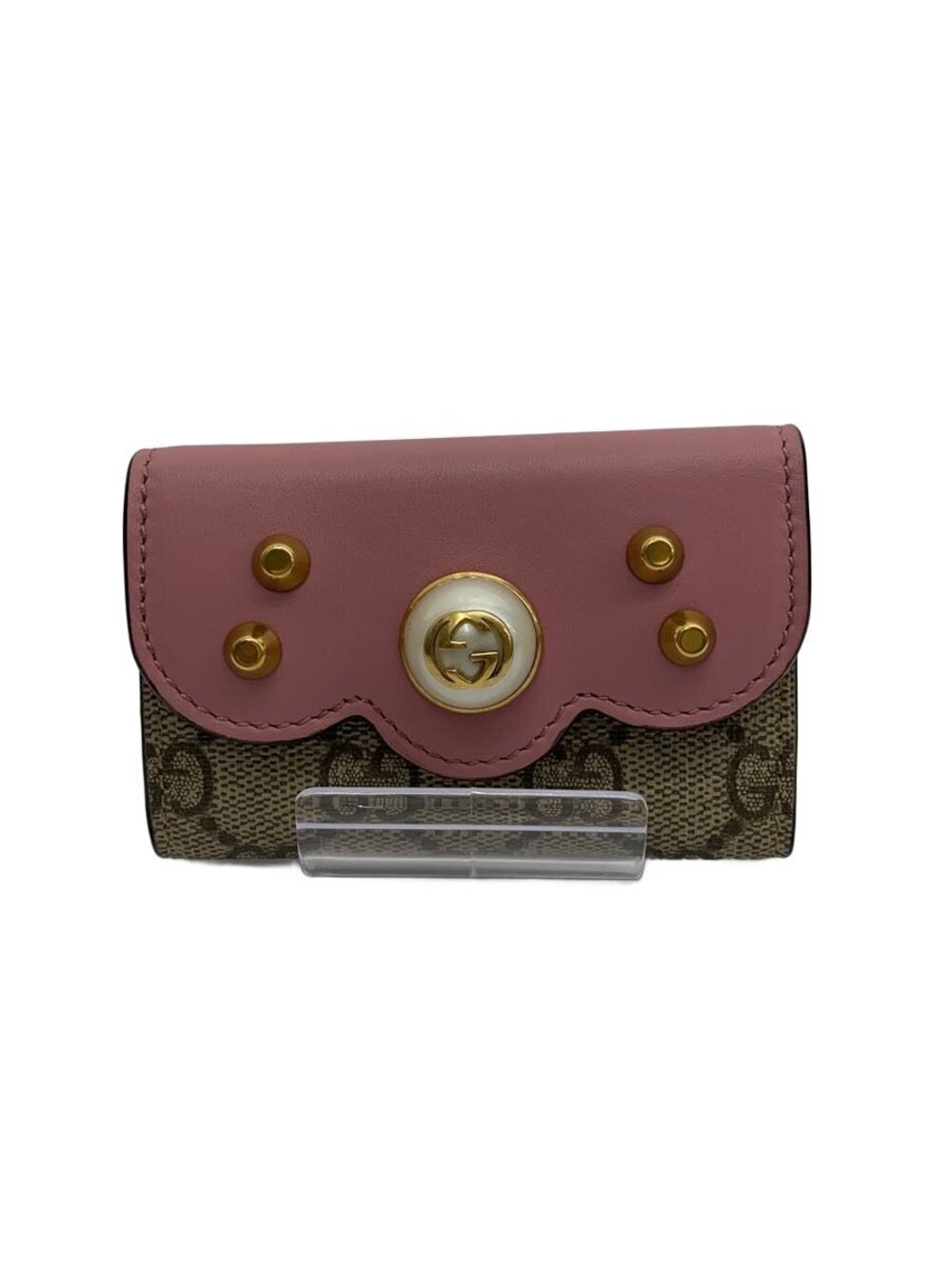 Gucci Key Case Wallet GG Supreme Pink